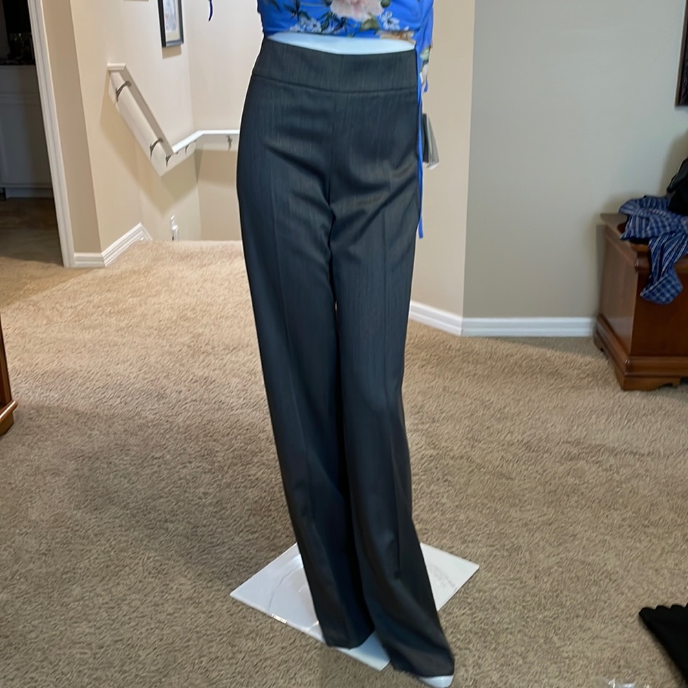 ARMANI COLLEZIONI Wool Silk Herringbone High Waist Flat Front Pant Trouser 6 NWT